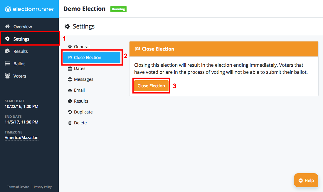 Election Settings - Results